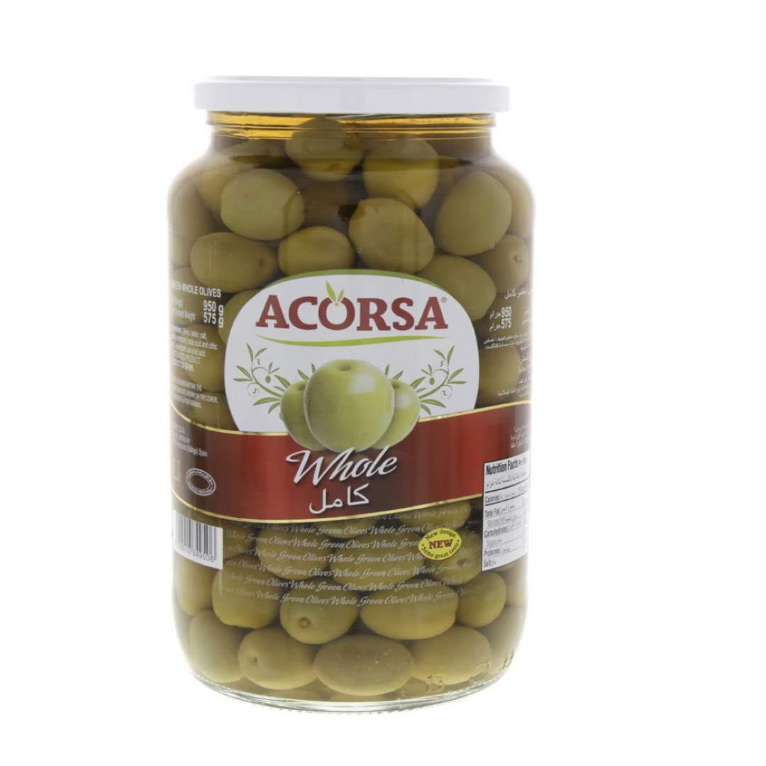 ACORSA WHOLE GREEN OLIVES 350G
